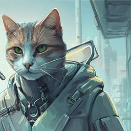 Pet Cyberpunk AI avatar/profile picture for cats